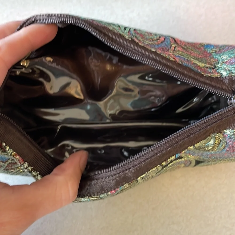 Vintage Stephanie Johnson fur travel cosmetics case